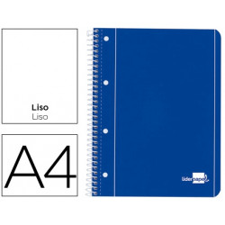 CUADERNO ESPIRAL LIDERPAPEL A4 MICRO SERIE AZUL TAPA BLANDA 80H 75 GR LISO CON MARGEN 4 TALADROS AZU