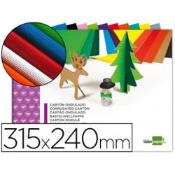 BLOC TRABAJOS MANUALES LIDERPAPEL CARTON ONDULADO 240X315MM 10 HOJAS COLORES SURTIDOS