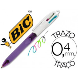 BOLIGRAFO BIC CUATRO COLORES CON GRIP COLORES PASTEL PUNTA 1 MM