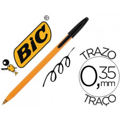 BOLIGRAFO BIC NARANJA FINE ORIGINAL NEGRO