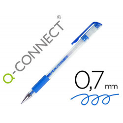 BOLIGRAFO Q-CONNECT TINTA GEL AZUL 0,7 MM SUJECION DE CAUCHO