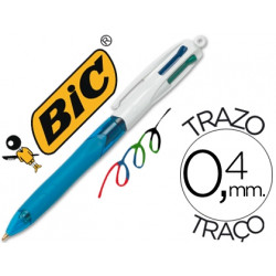 BOLIGRAFO BIC CUATRO COLORES CON GRIP DE CAUCHO ERGONOMICO PUNTA MEDIA 1 MM