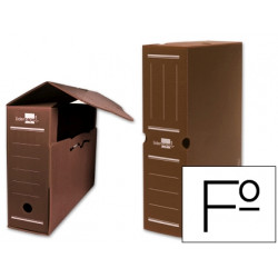 CAJA ARCHIVO DEFINITIVO PLASTICO LIDERPAPEL LOMO 100 MM MARRON 360X100X260 MM