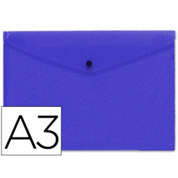 CARPETA LIDERPAPEL DOSSIER BROCHE 44242 POLIPROPILENO DIN A3 AZUL TRANSLUCIDO