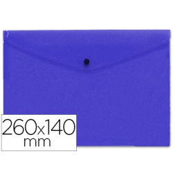 CARPETA LIDERPAPEL DOSSIER BROCHE POLIPROPILENO TAMAÑO SOBRE AMERICANO 260X140 MM AZUL TRANSLUCIDO