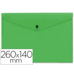 CARPETA LIDERPAPEL DOSSIER BROCHE POLIPROPILENO TAMAÑO SOBRE AMERICANO 260X140MM VERDE TRANSLUCIDO