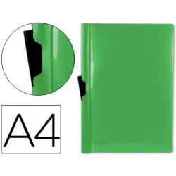 CARPETA LIDERPAPEL DOSSIER PINZA LATERAL 45323 POLIPROPILENO DIN A4 VERDE 60 HOJAS PINZA DESLIZANTE