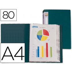 CARPETA LIDERPAPEL PERSONALIZA 31763 80 FUNDAS POLIPROPILENO DIN A4 VERDE LOMO PERSONALIZABLE