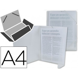 CARPETA LIDERPAPEL GOMAS SOLAPAS 34964 POLIPROPILENO DIN A4 TRANSPARENTE TRANSLUCIDO