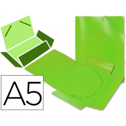 CARPETA LIDERPAPEL GOMAS SOLAPAS 34973 POLIPROPILENO DIN A5 VERDE