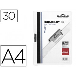 CARPETA DURACLIP DOSSIER PINZA LATERAL BLANCO CAPACIDAD 30 HOJAS