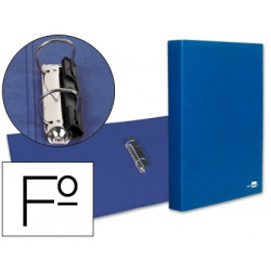 CARPETA DE 2 ANILLAS 25MM MIXTAS LIDERPAPEL FOLIO CARTON FORRADO PAPER COAT COMPRESOR PLASTICO AZUL