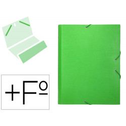 CARPETA CLASIFICADORA LIDERPAPEL 12 DEPARTAMENTOS FOLIO PROLONGADO CARTON FORRADO VERDE CLARO