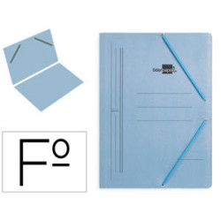 CARPETA LIDERPAPEL GOMAS FOLIO SENCILLA CARTON PINTADO AZUL