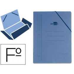 CARPETA LIDERPAPEL GOMAS FOLIO 3 SOLAPAS CARTON COMPACTO AZUL