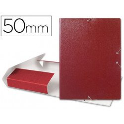 CARPETA PROYECTOS LIDERPAPEL FOLIO LOMO 50MM CARTON GOFRADO ROJA