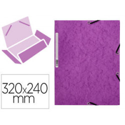 CARPETA Q-CONNECT GOMAS KF02171 CARTON SIMIL-PRESPAN SOLAPAS 320X243 MM VIOLETA