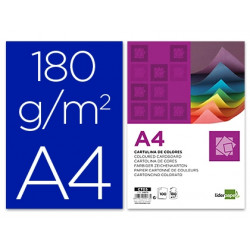 CARTULINA LIDERPAPEL A4 180G/M2 AZUL ULTRAMAR