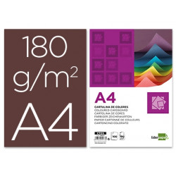 CARTULINA LIDERPAPEL A4 180G/M2 MARRON