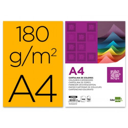 CARTULINA LIDERPAPEL A4 180G/M2 NARANJA FUERTE