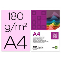 CARTULINA LIDERPAPEL A4 180G/M2 ROSA