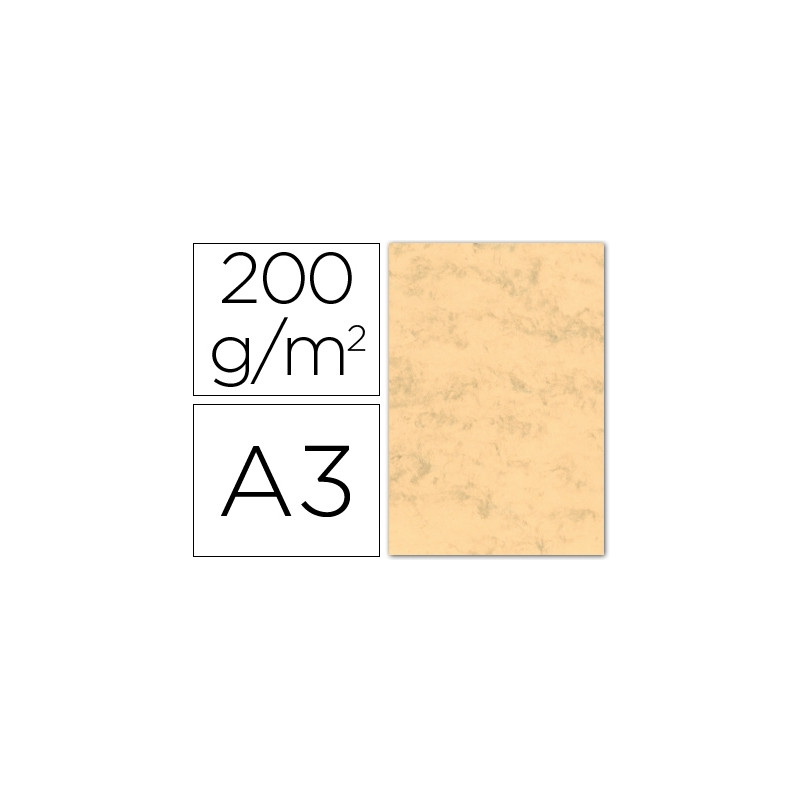 CARTULINA MARMOLEADA DIN A3 200 GR OCRE PAQUETE DE 100 HOJAS