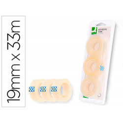 CINTA ADHESIVA Q-CONNECT 33 MT X 19 MM BLISTER DE 3 UNIDADES