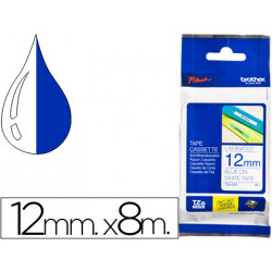 CINTA BROTHER TZE233 BLANCO-AZUL 12MM LONGITUD 8 MT