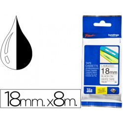 CINTA BROTHER TZE241 BLANCO-NEGRO 18MM LONGITUD 8 MT