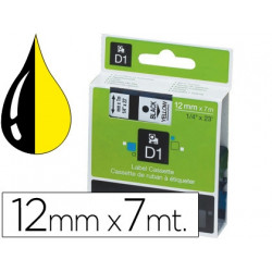 CINTA DYMO 1000 NEGRO-AMARILLO 12MM X 7MT D1