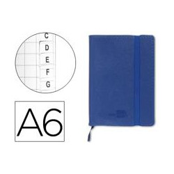 LIBRETA INDICE LIDERPAPEL SIMILPIEL A6 120 HOJAS 70G/M2 COLOR AZUL