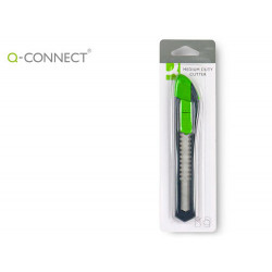 CUTER Q-CONNECT PLASTICO ANCHO CON ASA PARA COLGAR CUCHILLA 18 MM XD-43 BLISTER 1 UNIDAD