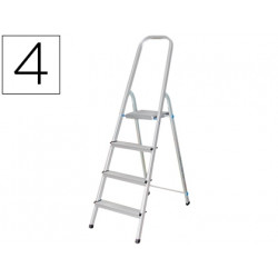 ESCALERA Q-CONNECT DE ALUMINIO 4 PELDAÑOS 860X462X1470 MM PESO MAXIMO 150 KG EN-131