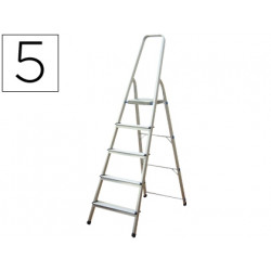 ESCALERA Q-CONNECT DE ALUMINIO 5 PELDAÑOS 1062X483X1675 MM PESO MAXIMO 150 KG EN-131