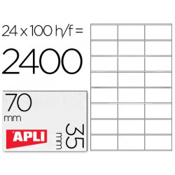 ETIQUETA ADHESIVA APLI 1272 TAMAÑO 70X35 MM FOTOCOPIAODRA LASER INK-JET CAJA CON 100 HOJAS DIN A4