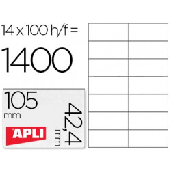 ETIQUETA ADHESIVA APLI 1277 TAMAÑO 105X42.4 MM -FOTOCOPIADORA -LASER E INKJET-CAJA CON 1400 ETIQUETA