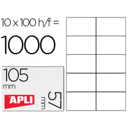 ETIQUETA ADHESIVA APLI 1278 TAMAÑO 105X57 MM PARA FOTOCOPIADORA LASER INK-JET CAJA CON 100 HOJAS DIN