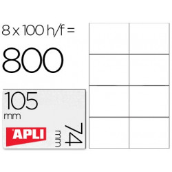 ETIQUETA ADHESIVA APLI 1279 TAMAÑO 105X74 MM PARA FOTOCOPIADORA LASER INK-JET CAJA CON 100 HOJAS DIN