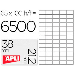 ETIQUETA ADHESIVA APLI 1283 TAMAÑO 38X21.2MM PARA FOTOCOPIADORA LASER INK-JET CAJA CON 100 HOJAS DIN