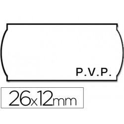 ETIQUETAS METO ONDULADAS 26X12 MM PVP BLANCA ADH.2 ROLLO 1500 ETIQUETAS TROQUELADAS