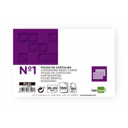 FICHA LIDERPAPEL LISA N1 65X95MM PAQUETE DE 100 180G