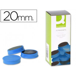 IMAN PARA SUJECION Q-CONNECT IDEAL PARA PIZARRAS MAGNETICAS20 MM AZUL CAJA DE 10 UNIDADES