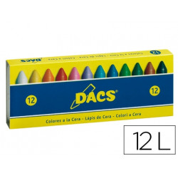 LAPICES CERA DACS CAJA DE 12 COLORES SURTIDOS