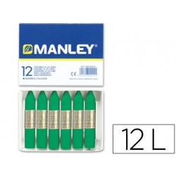 LAPICES CERA MANLEY UNICOLOR VERDE NATURAL N.21 CAJA DE 12 UNIDADES