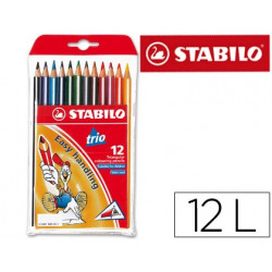 LAPICES DE COLORES STABILO TRIO CAJA DE 12 COLORES