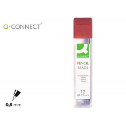 MINAS Q-CONNECT GRAFITO 0,5 MM HB ESTUCHE DE 12 MINAS LONGITUD 60 MM