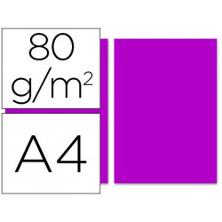 PAPEL COLOR LIDERPAPEL A4 80GR FUCSIA PAQUETE DE 100 HOJAS