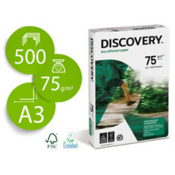 PAPEL FOTOCOPIADORA DISCOVERY DIN A3 75 GRAMOS PAPEL MULTIUSO INK-JET Y LASER PAQUETE DE 500 HOJAS