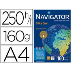 PAPEL FOTOCOPIADORA NAVIGATOR DIN A4 160 GRAMOS PAPEL MULTIUSO INK-JET Y LASER PAQUETE DE 250 HOJAS