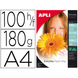 PAPEL FOTOGRAFICO APLI GLOSSY DIN A4 DE 180 GRS